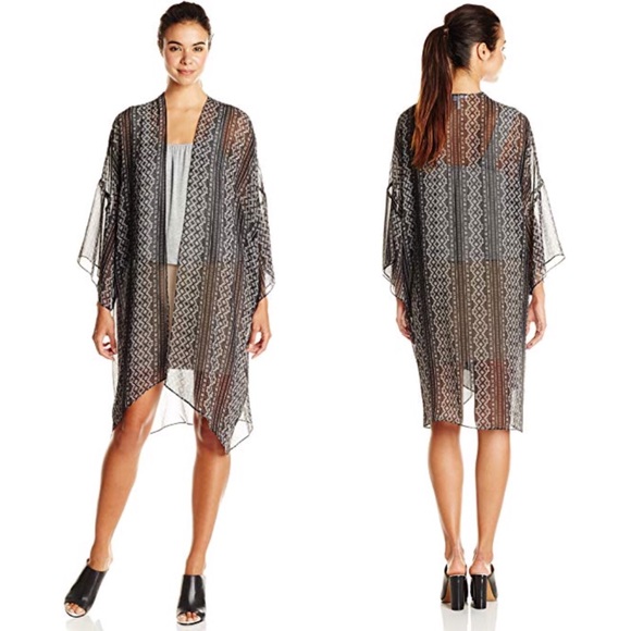 BCBG sheer bohemian kimono wrap - Picture 1 of 6